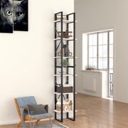 bogreol med 6 hylder 40x30x210 cm konstrueret træ hvid