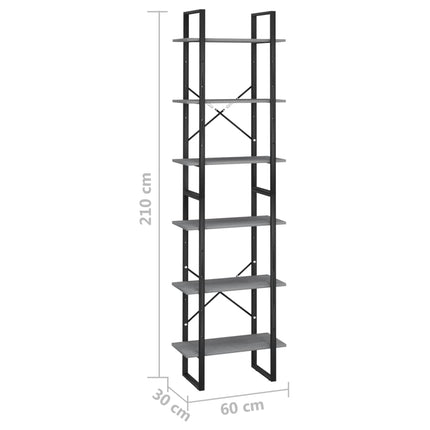 opbevaringsreol 60x30x210 cm massivt fyrretræ grå