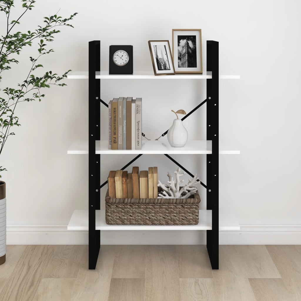 bogreol 80x30x105 cm konstrueret træ hvid