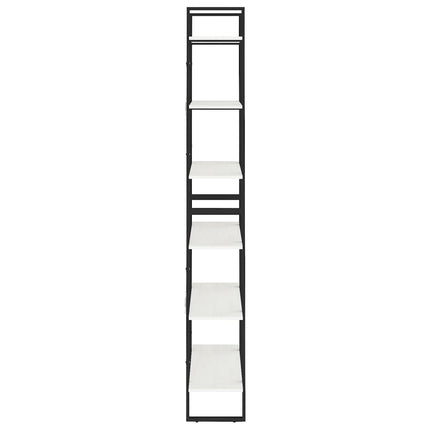 reol 80x30x210 cm massivt fyrretræ hvid