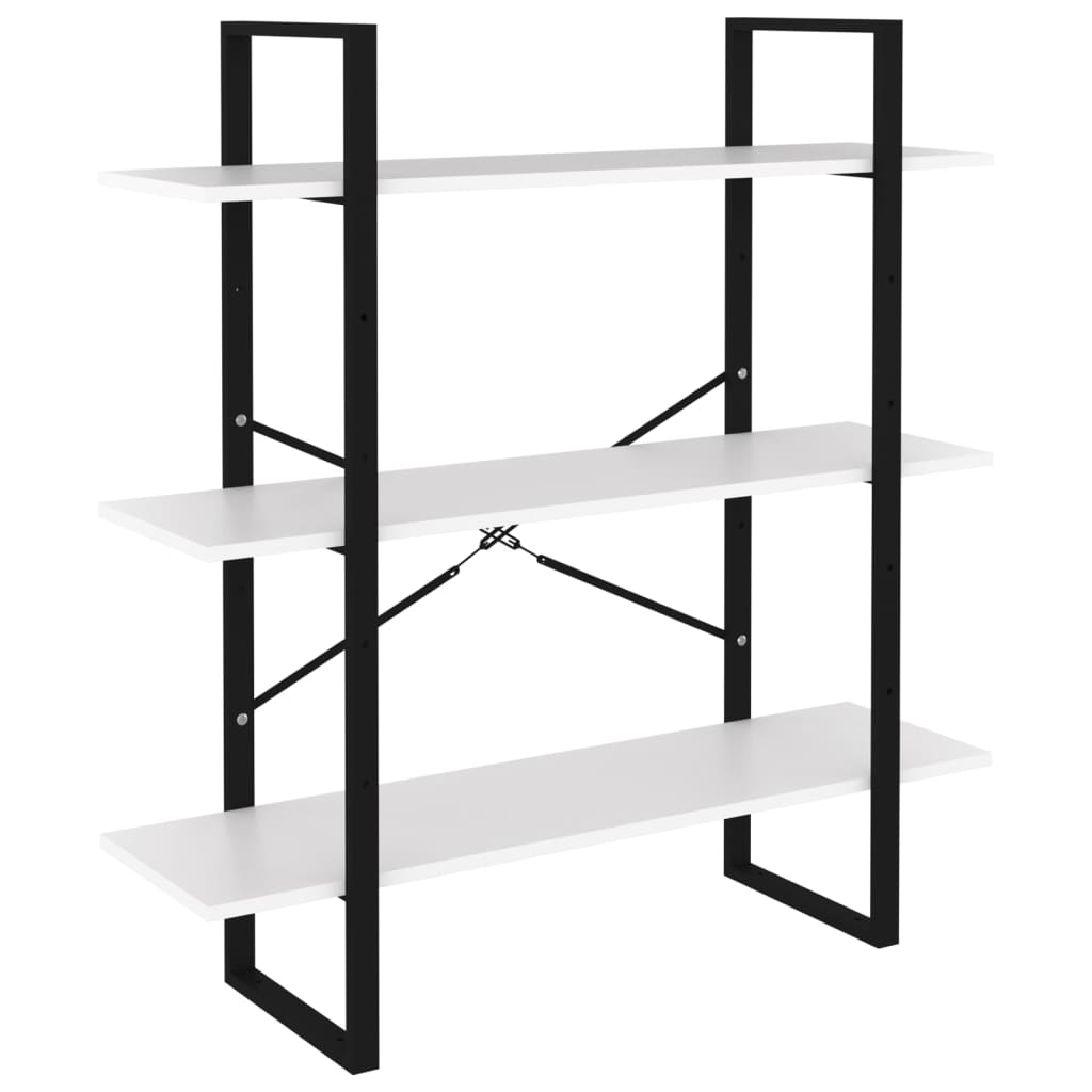 bogreol 100x30x105 cm konstrueret træ hvid