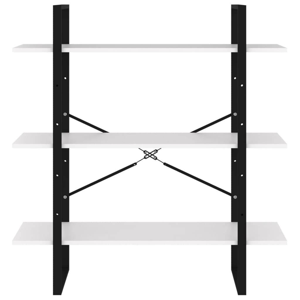bogreol 100x30x105 cm konstrueret træ hvid