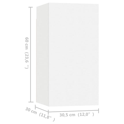 tv-borde 4 stk. 30,5x30x60 cm konstrueret træ hvid