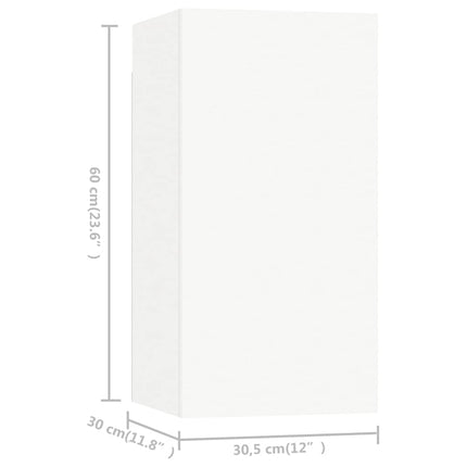 tv-skabe 7 stk. 30,5x30x60 cm konstrueret træ hvid
