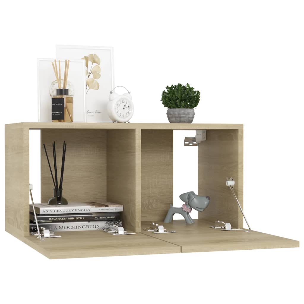 tv-skabe 4 stk. 60x30x30 cm konstrueret træ sonoma-eg