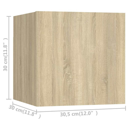 væghængte skabe 8 stk. 30,5x30x30 cm sonoma-eg