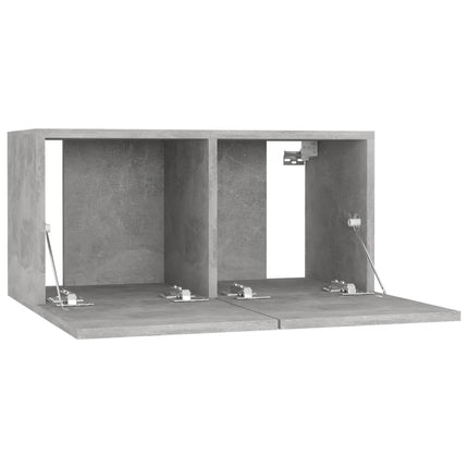 tv-skabe 4 stk. 60x30x30 cm konstrueret træ betongrå