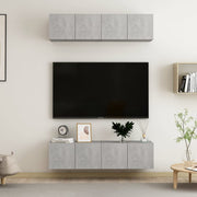 tv-skabe 4 stk. 60x30x30 cm konstrueret træ betongrå