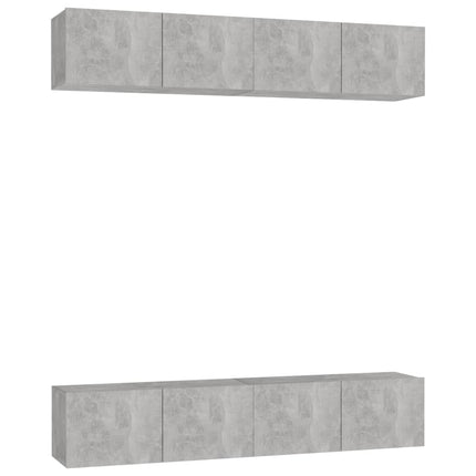 tv-skabe 4 stk. 80x30x30 cm konstrueret træ betongrå