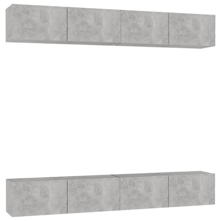 tv-skabe 4 stk. 100x30x30 cm konstrueret træ betongrå