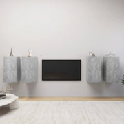 tv-skabe 4 stk. 30,5x30x60 cm konstrueret træ betongrå