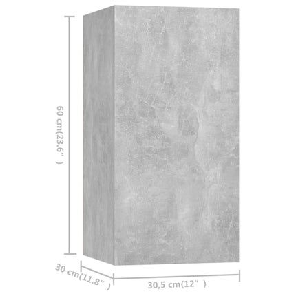 tv-skabe 7 stk. 30,5x30x60 cm konstrueret træ betongrå
