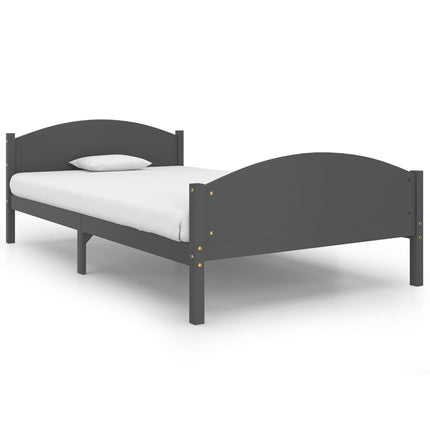 Sengeramme uden madras massivt fyrretræ 120x200 cm mørkegrå