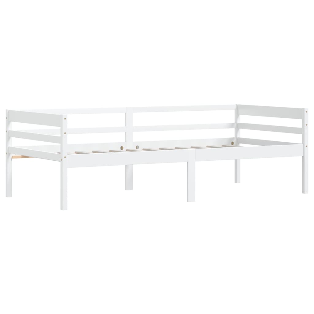 sengeramme uden madras massivt fyrretræ 90x200 cm hvid