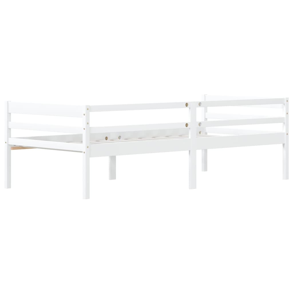 sengeramme uden madras massivt fyrretræ 90x200 cm hvid
