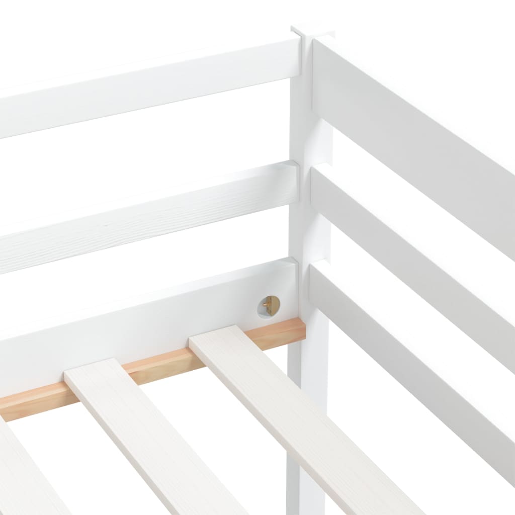 sengeramme uden madras massivt fyrretræ 90x200 cm hvid