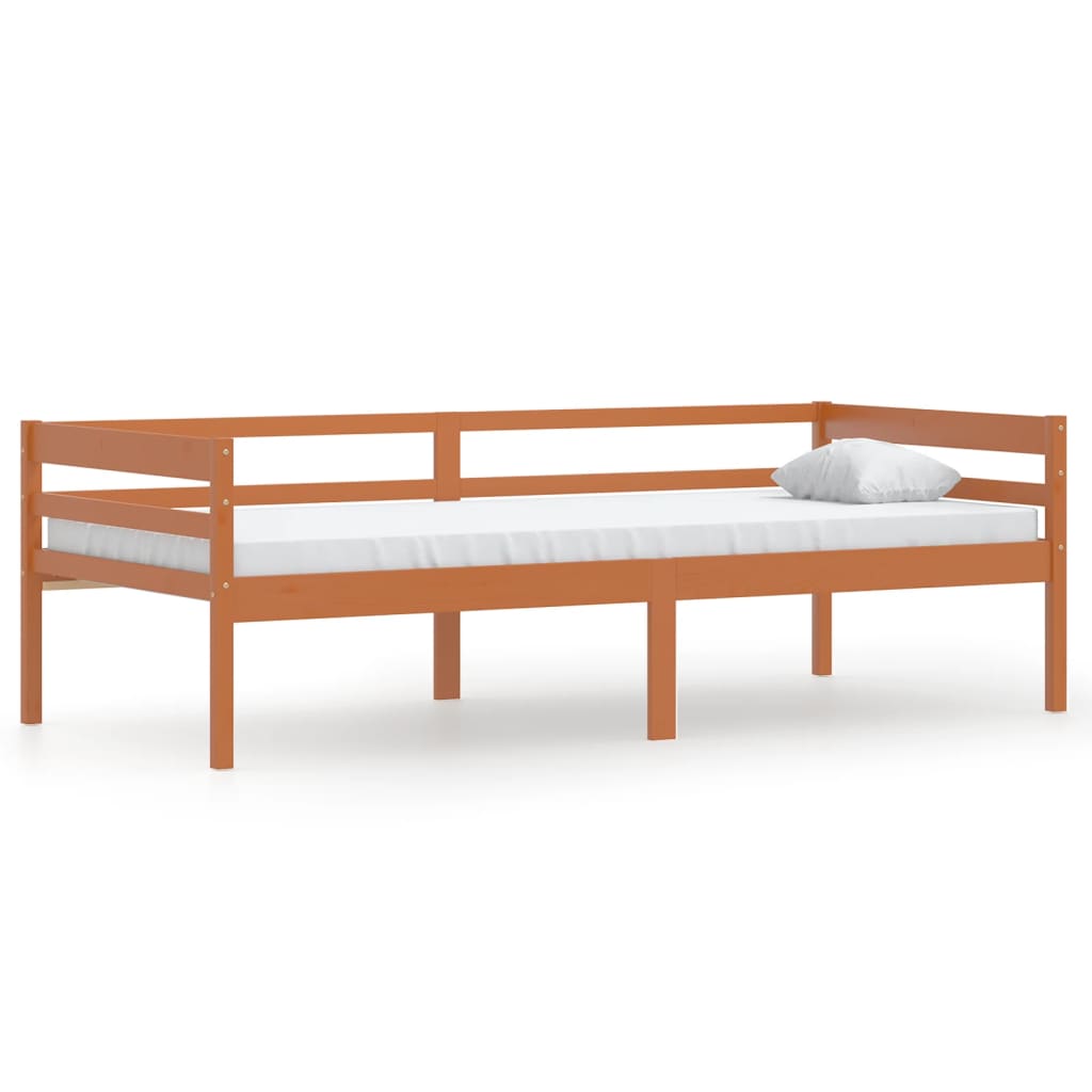 sengeramme uden madras massivt fyrretræ 90x200 cm honningbrun