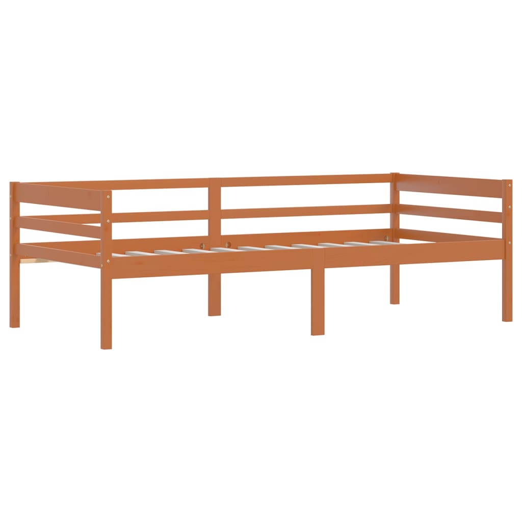 sengeramme uden madras massivt fyrretræ 90x200 cm honningbrun
