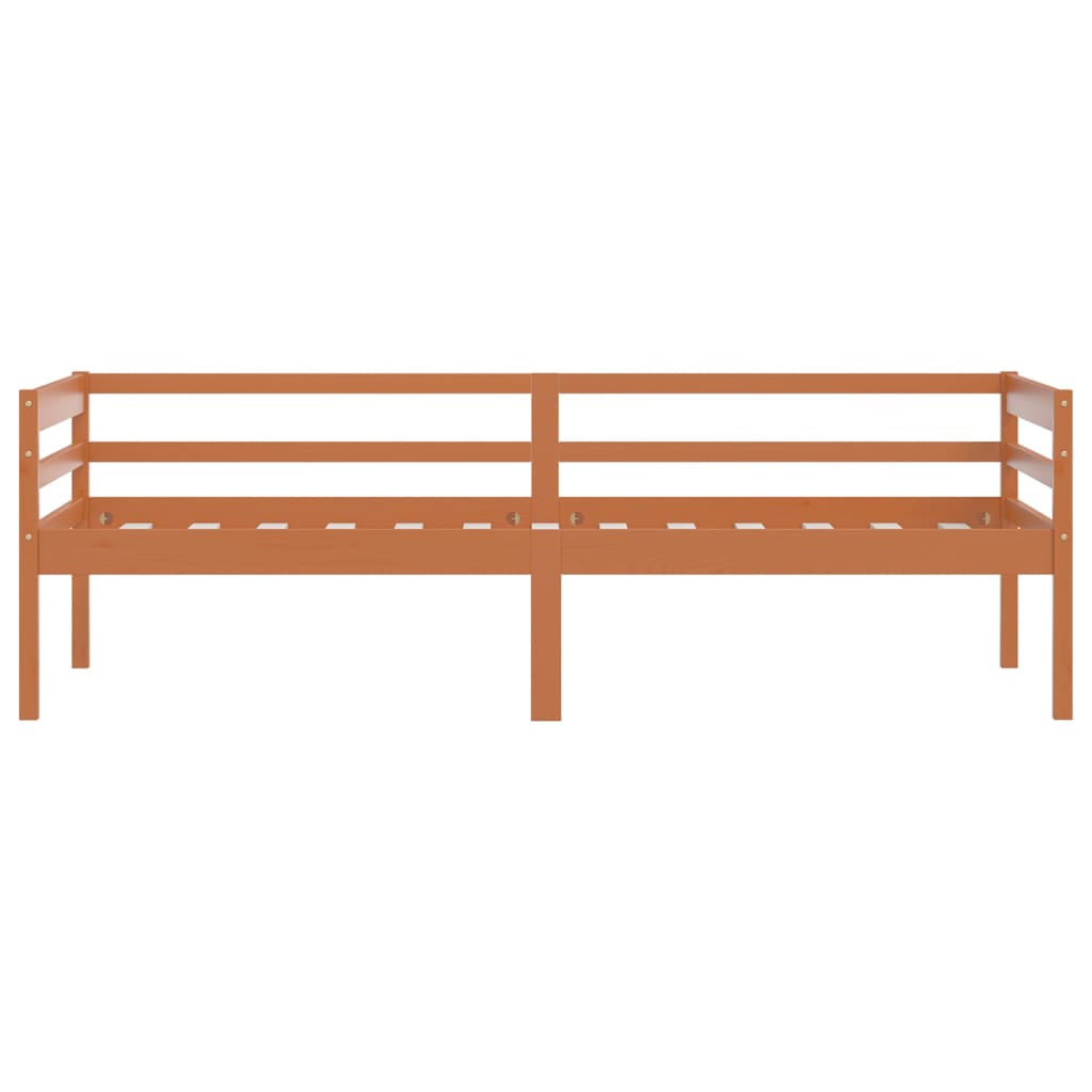sengeramme uden madras massivt fyrretræ 90x200 cm honningbrun