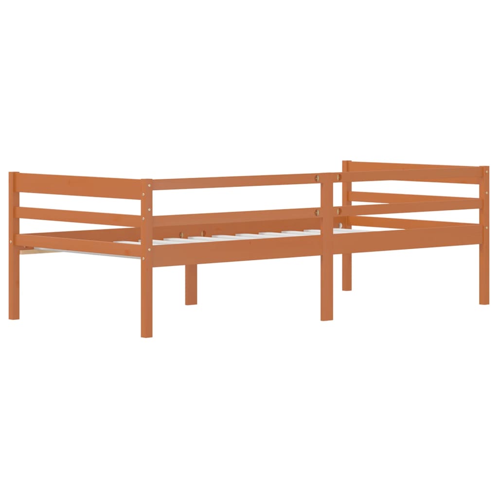 sengeramme uden madras massivt fyrretræ 90x200 cm honningbrun