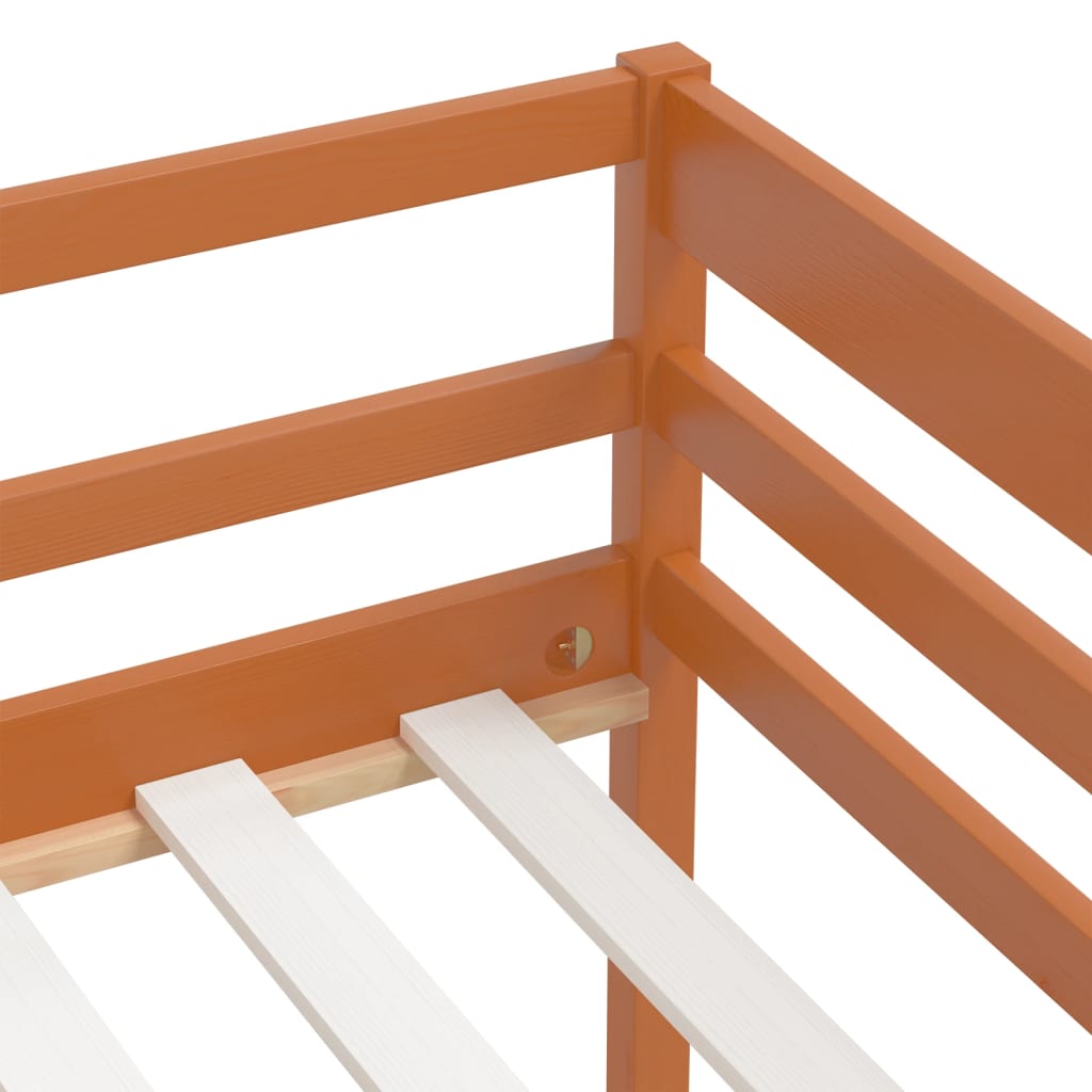 sengeramme uden madras massivt fyrretræ 90x200 cm honningbrun