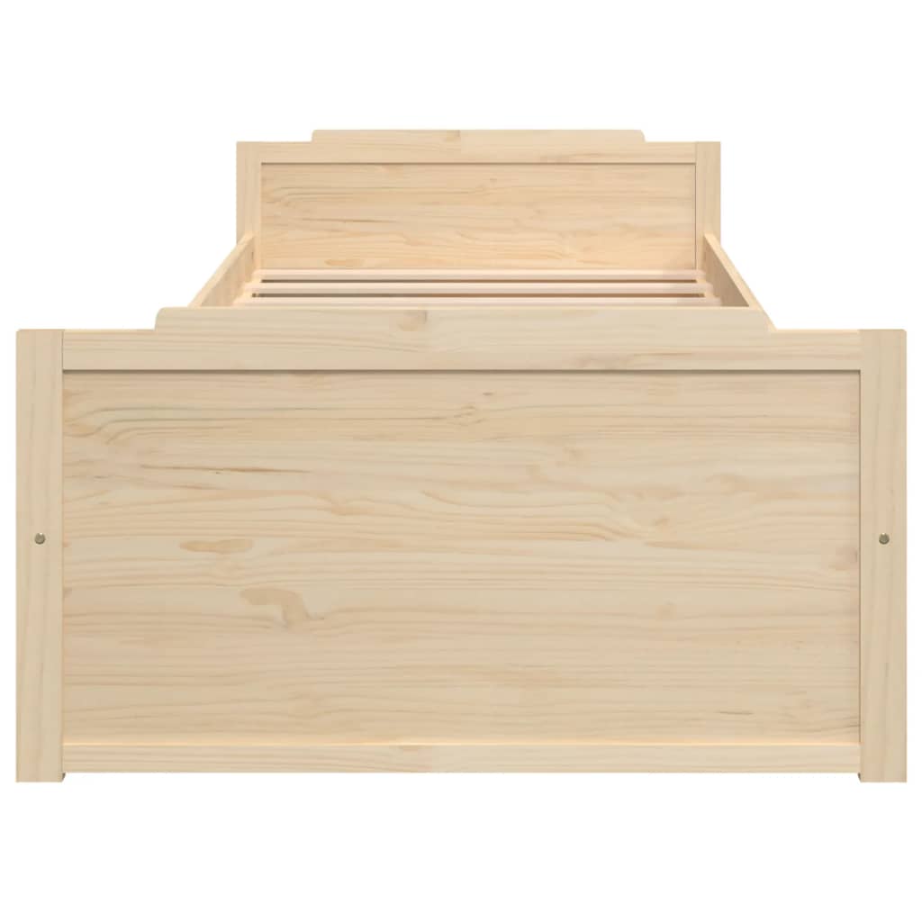 sengeramme med skuffer 90x200 cm massivt fyrretræ