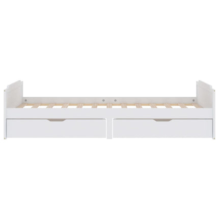 sengeramme med skuffer 90x200 cm massivt fyrretræ hvid