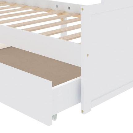 sengeramme med skuffer 90x200 cm massivt fyrretræ hvid