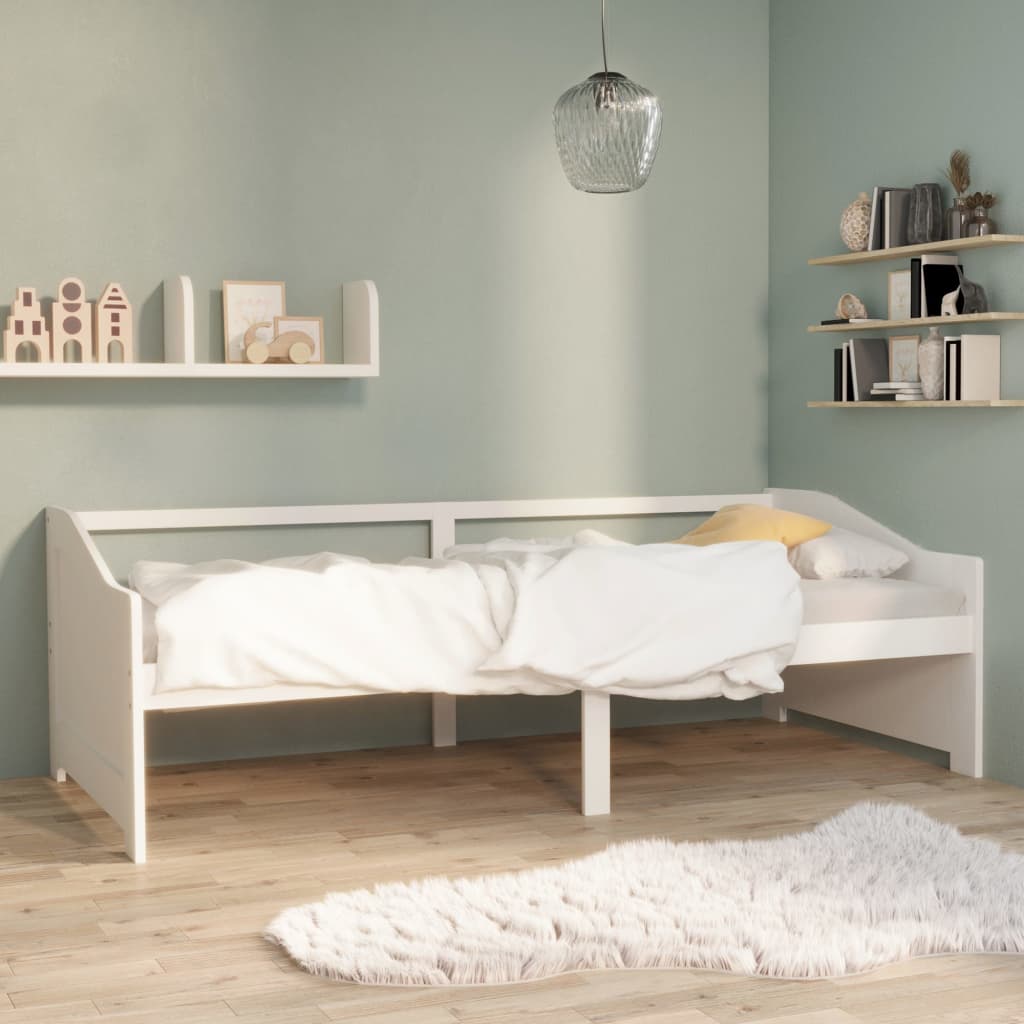 3-personers daybed 90×200 cm - hvid sengeramme i massivt fyrretræ