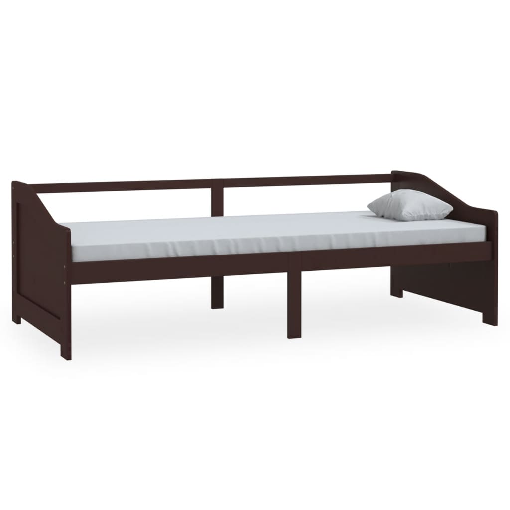 3-personers daybed 90x200 cm massivt fyrretræ mørkebrun