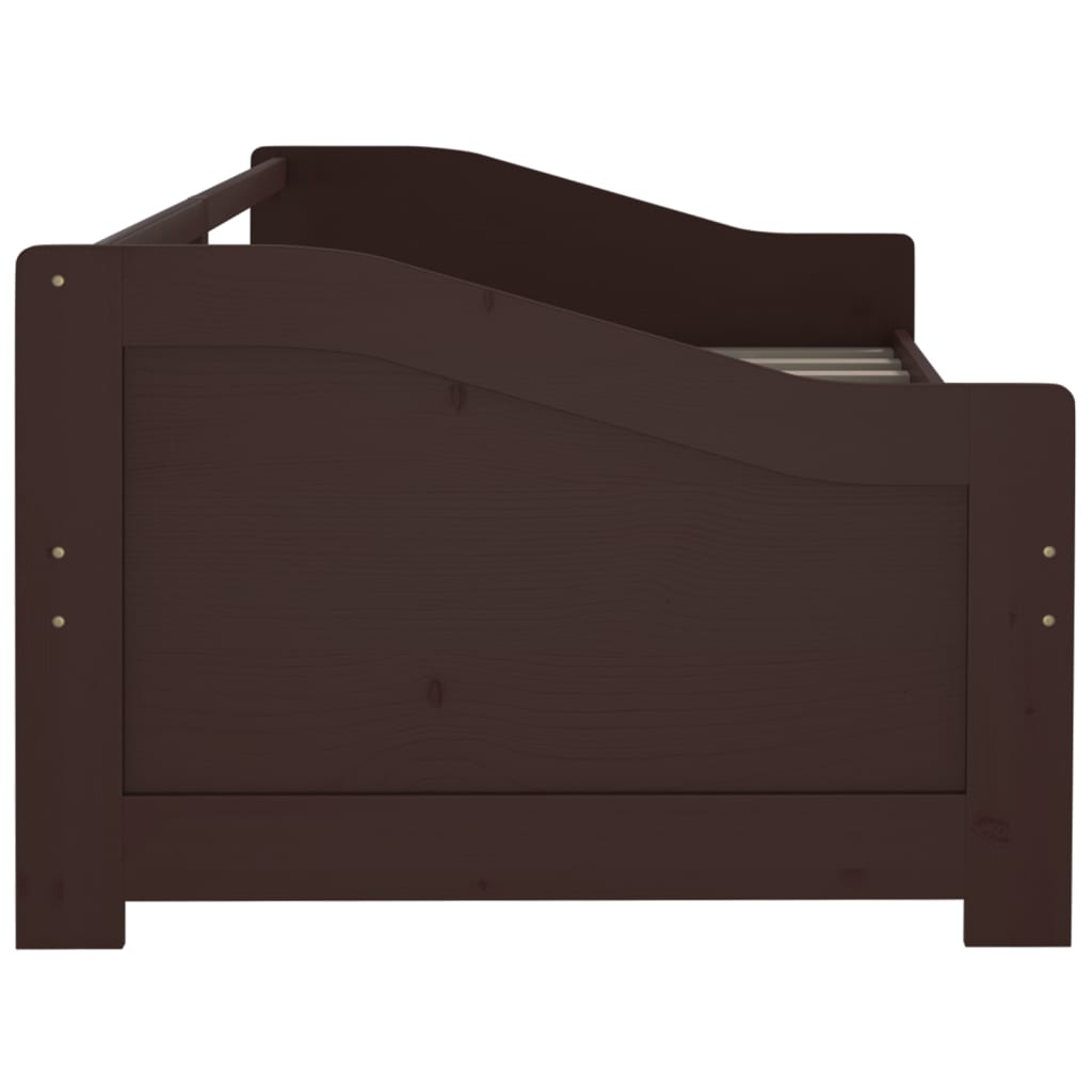 3-personers daybed 90x200 cm massivt fyrretræ mørkebrun