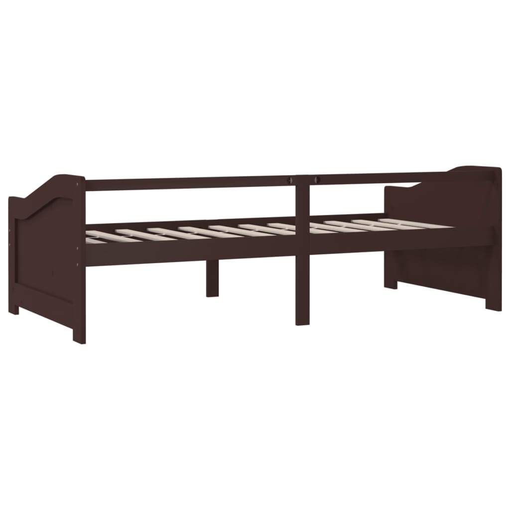 3-personers daybed 90x200 cm massivt fyrretræ mørkebrun