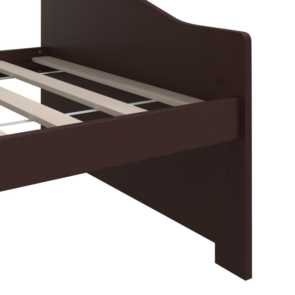 3-personers daybed 90x200 cm massivt fyrretræ mørkebrun