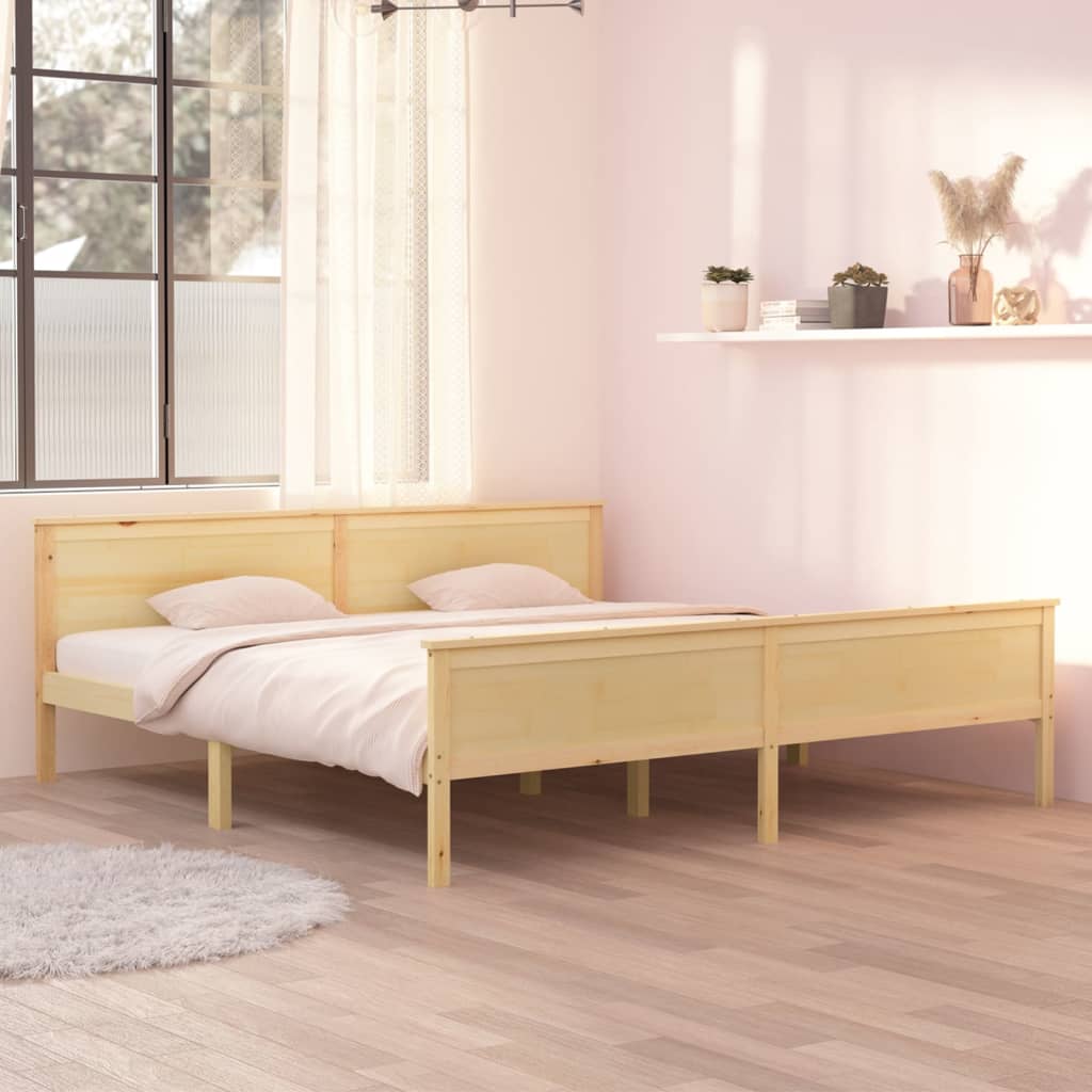 sengeramme 200x200 cm massivt fyrretræ
