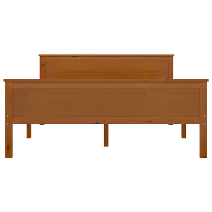 sengeramme 120x200 cm massivt fyrretræ gyldenbrun