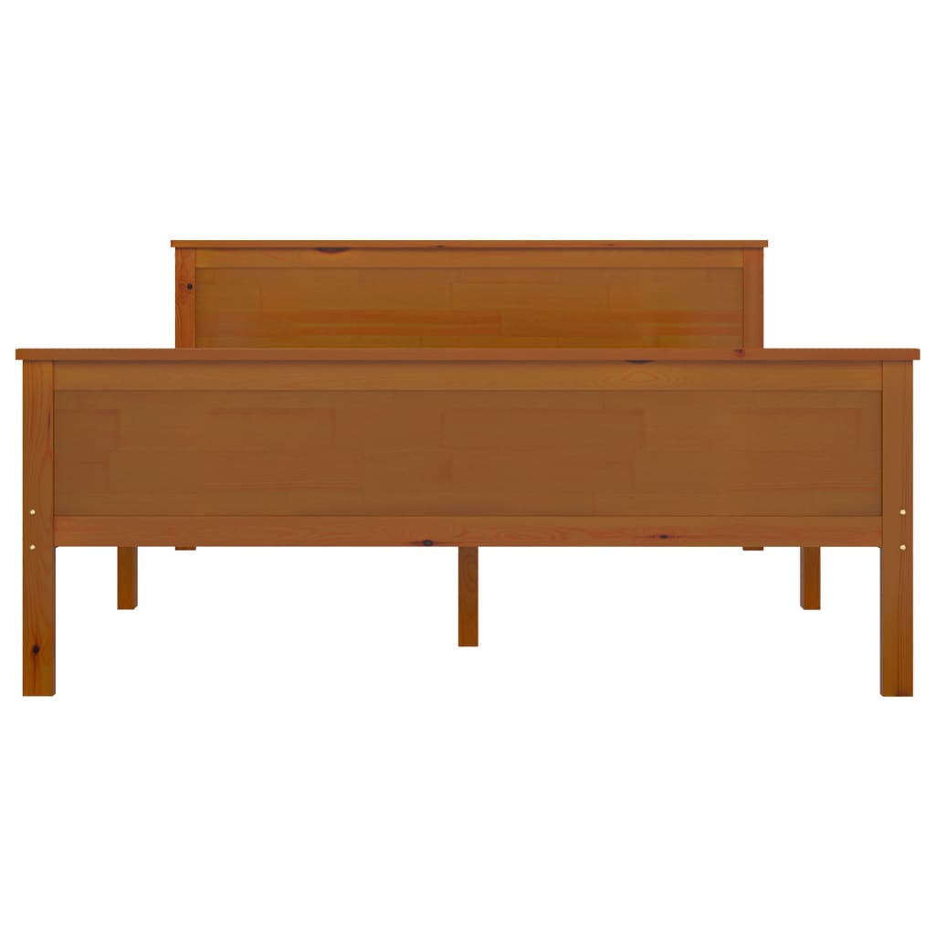 sengeramme 120x200 cm massivt fyrretræ gyldenbrun
