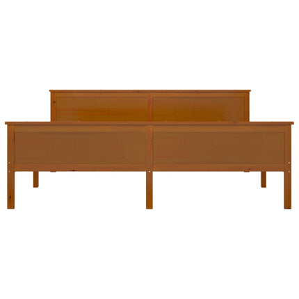 sengeramme 180x200 cm massivt fyrretræ gyldenbrun