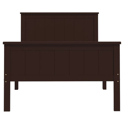sengeramme 90x200 cm massivt fyrretræ mørkebrun
