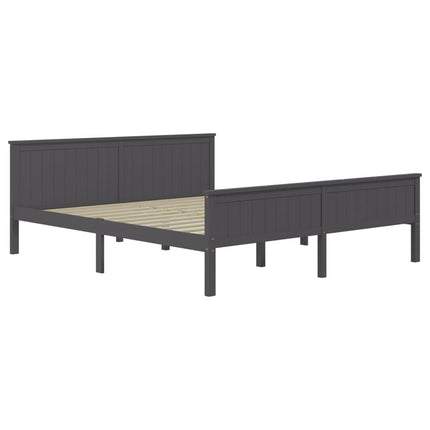 sengeramme 200x200 cm massivt fyrretræ grå