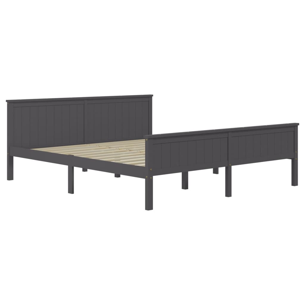 sengeramme 200x200 cm massivt fyrretræ grå