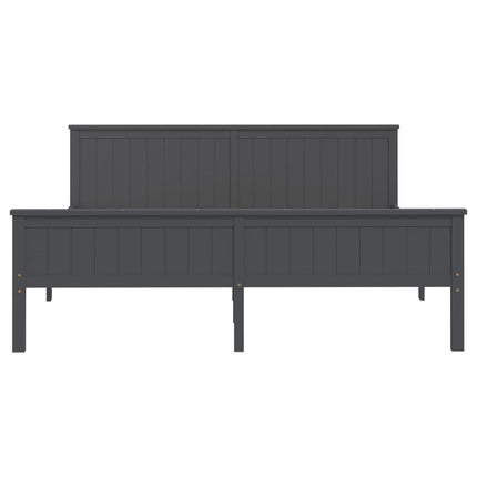 sengeramme 200x200 cm massivt fyrretræ grå