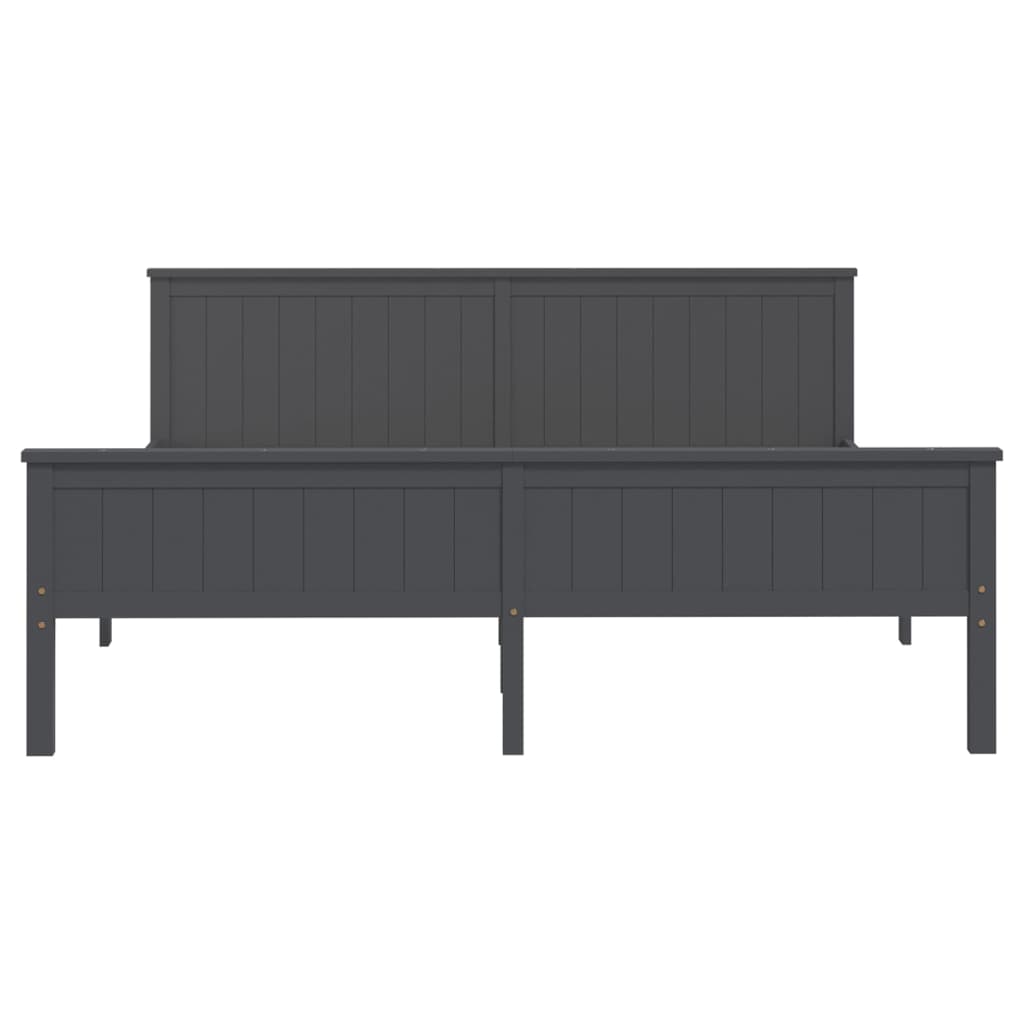 sengeramme 200x200 cm massivt fyrretræ grå