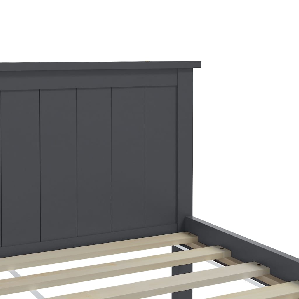 sengeramme 200x200 cm massivt fyrretræ grå