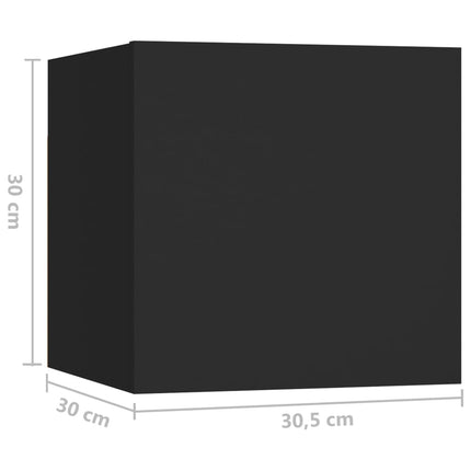 sengeskabe 2 stk. 30,5x30x30 cm konstrueret træ sort