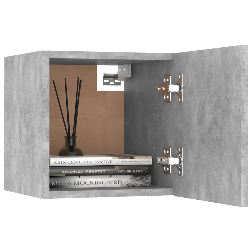 sengeskabe 2 stk. 30,5x30x30 cm konstrueret træ betongrå