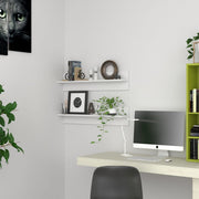 væghylder 2 stk. 80x11,5x18 cm konstrueret træ hvid