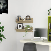 væghylder 2 stk. 80x11,5x18 cm konstrueret træ sonoma-eg