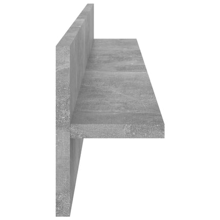 væghylder 2 stk. 80x11,5x18 cm konstrueret træ betongrå