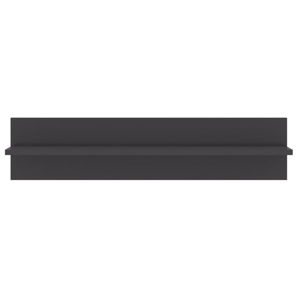 væghylder 2 stk. 80x11,5x18 cm konstrueret træ grå højglans