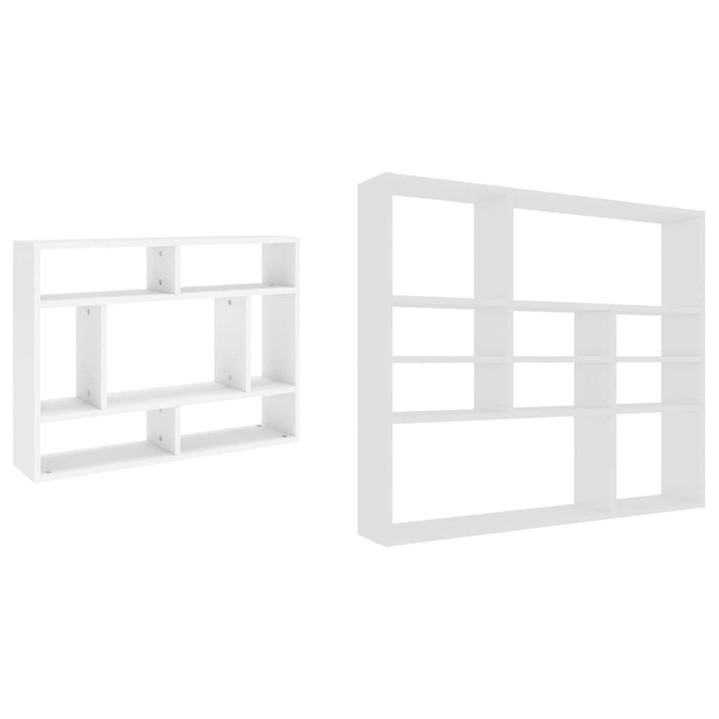 væghylde 75x16x55 cm konstrueret træ hvid